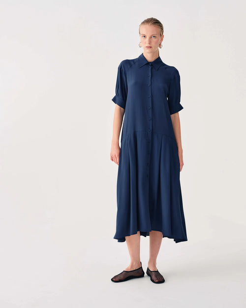 BEA-26FE6664TORRE NAVY SHIRT ROPE DRESS