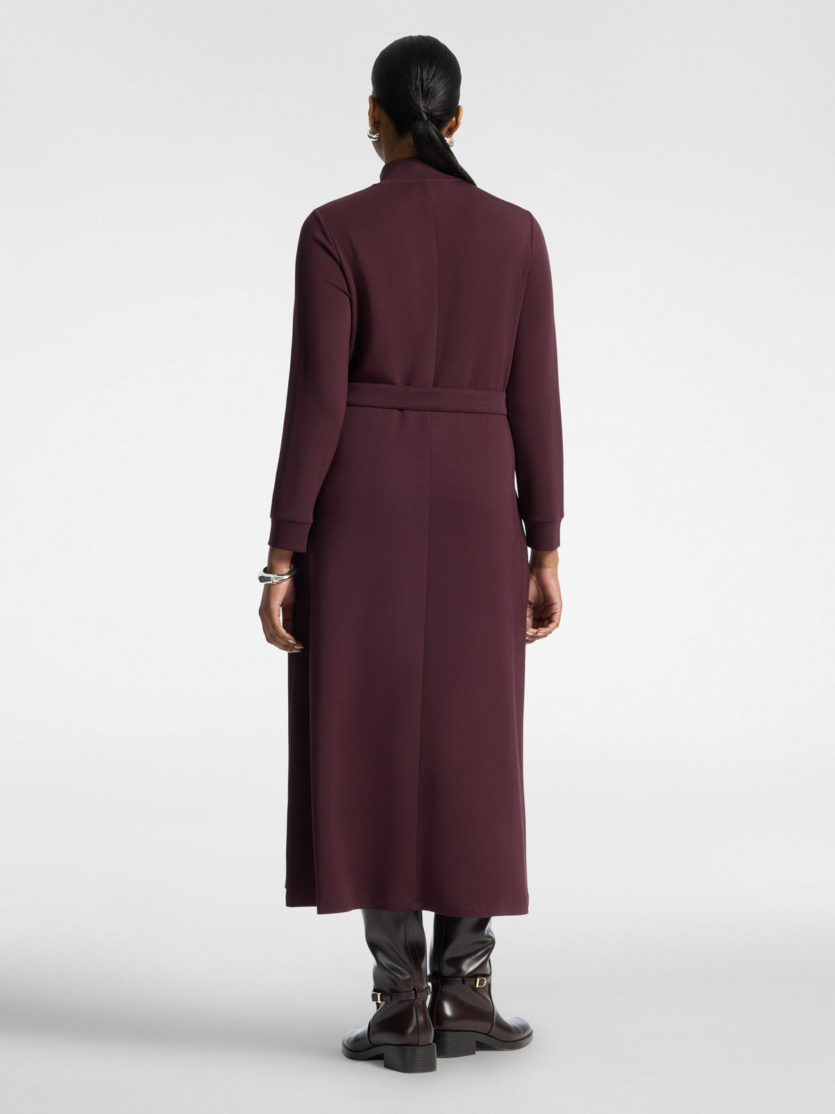 ELM-7004Z0001 BURGUNDY SCUBA DRESS