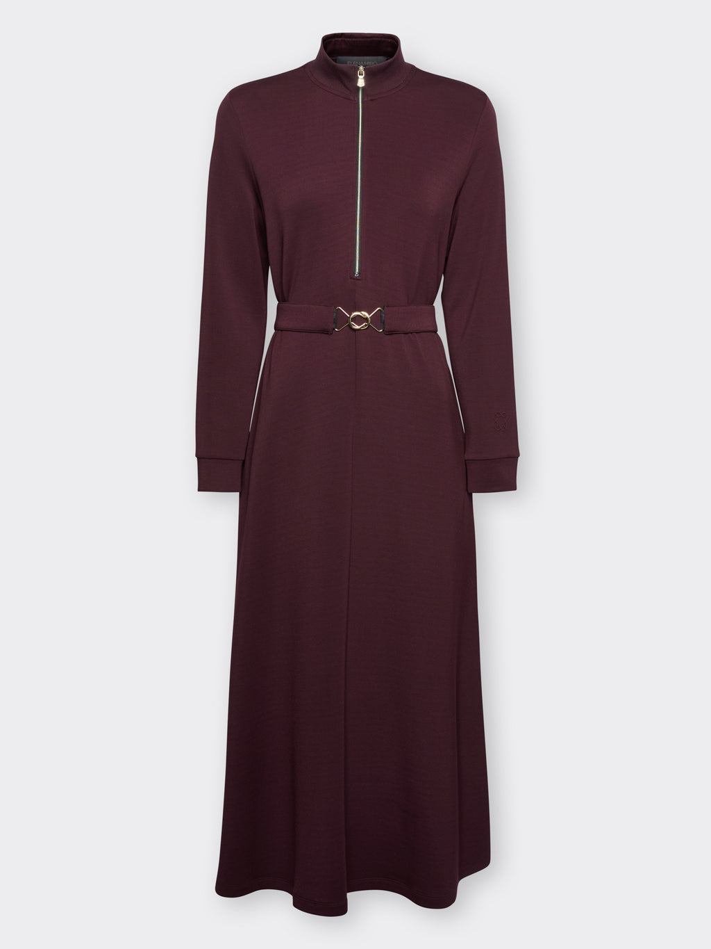 ELM-7004Z0001 BURGUNDY SCUBA DRESS