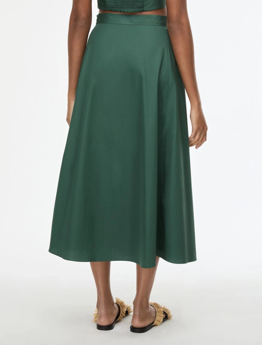 IBL-261710106 IBLRIBES GREEN FLARED SKIRT