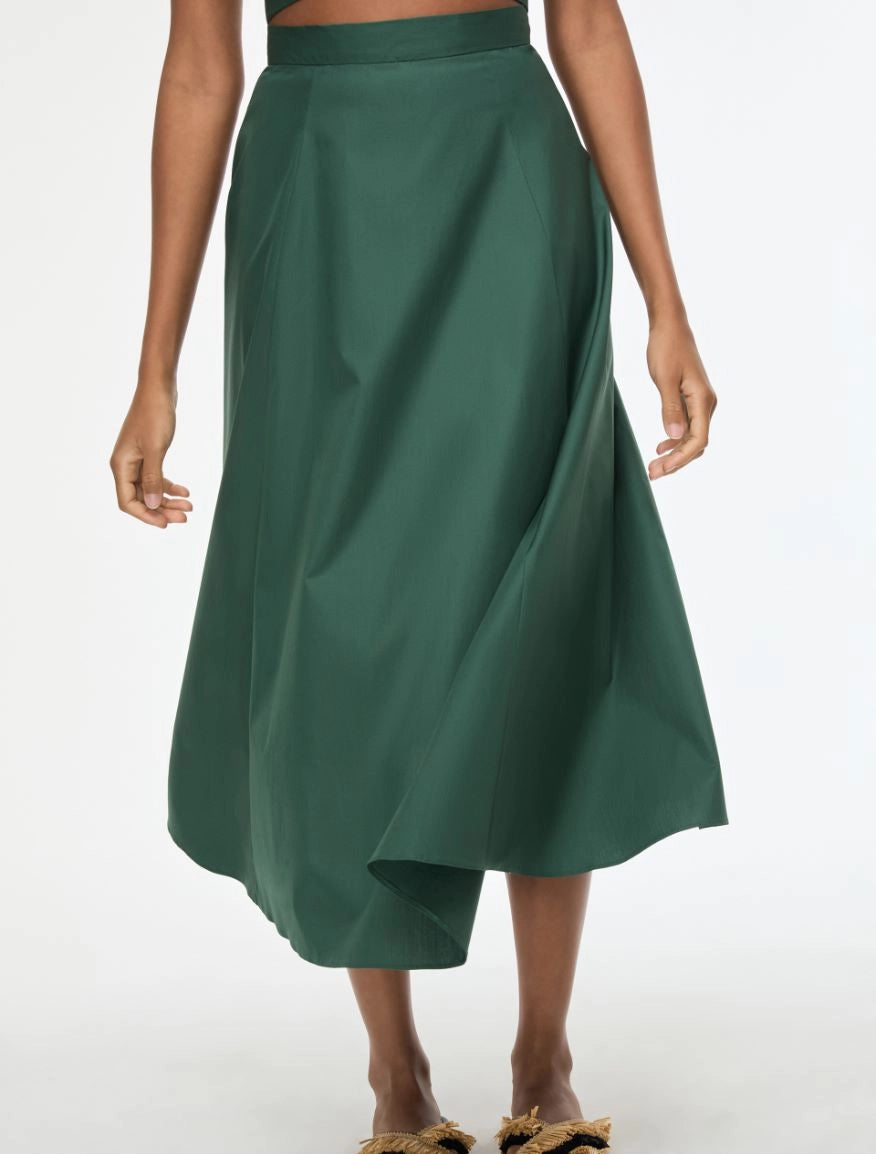 IBL-261710106 IBLRIBES GREEN FLARED SKIRT