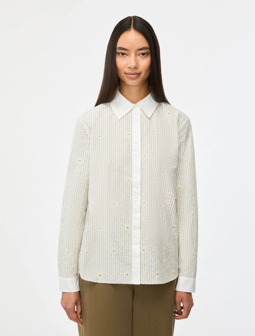 IBL-21711104 IBLBRONCIO GREEN EMBROIDERED BLOUSE