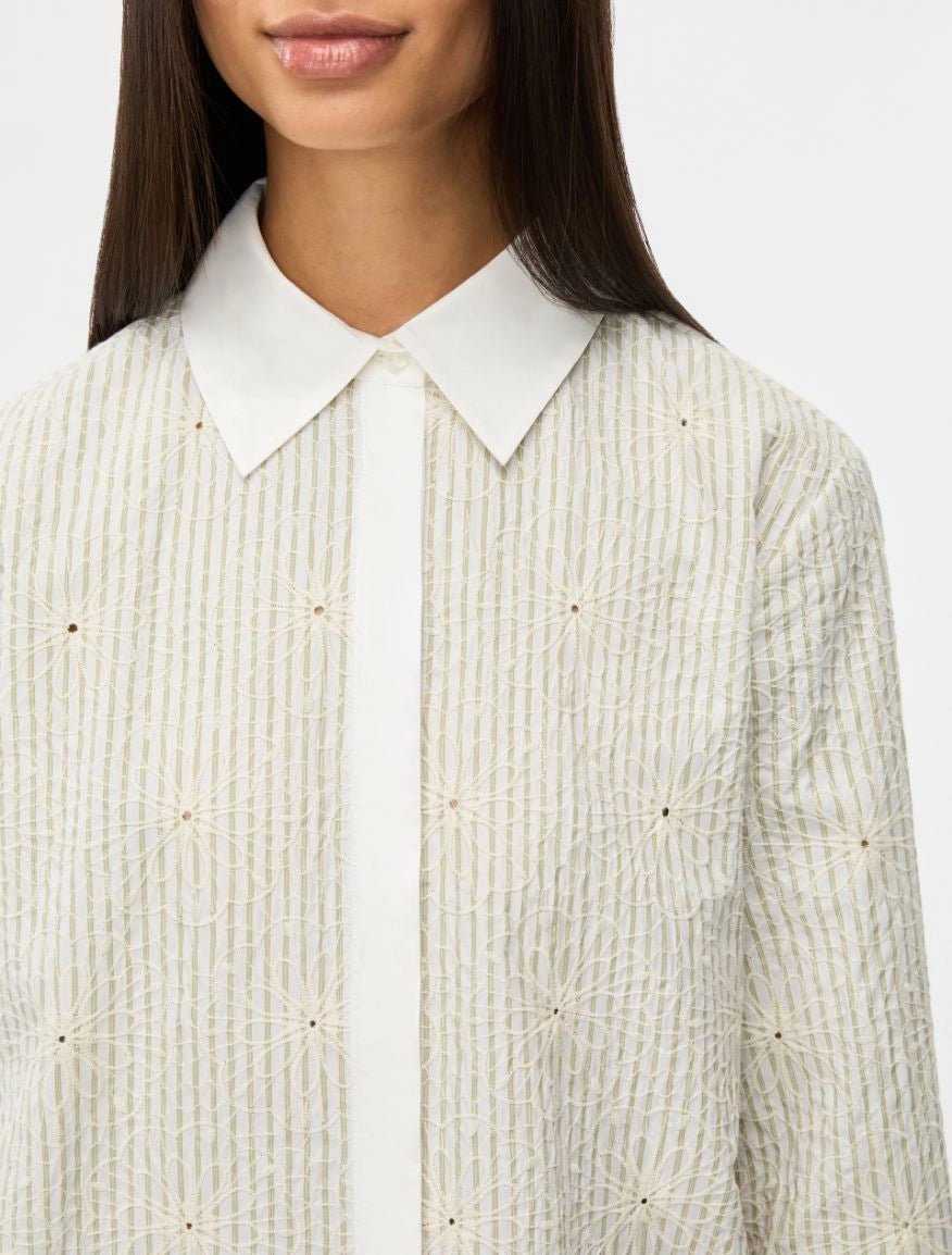 IBL-21711104 IBLBRONCIO GREEN EMBROIDERED BLOUSE