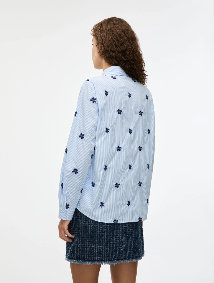 IBL-21711104 IBLBRONCIO BLUE EMBROIDERED BLOUSE