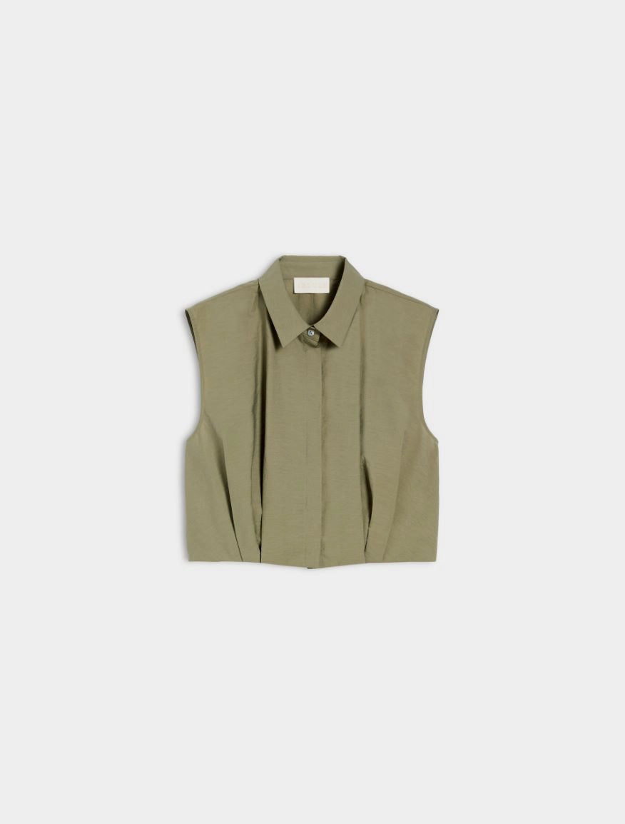 IBL-251711114 DAMIANA KHAKI SLEEVELESS BLOUSE