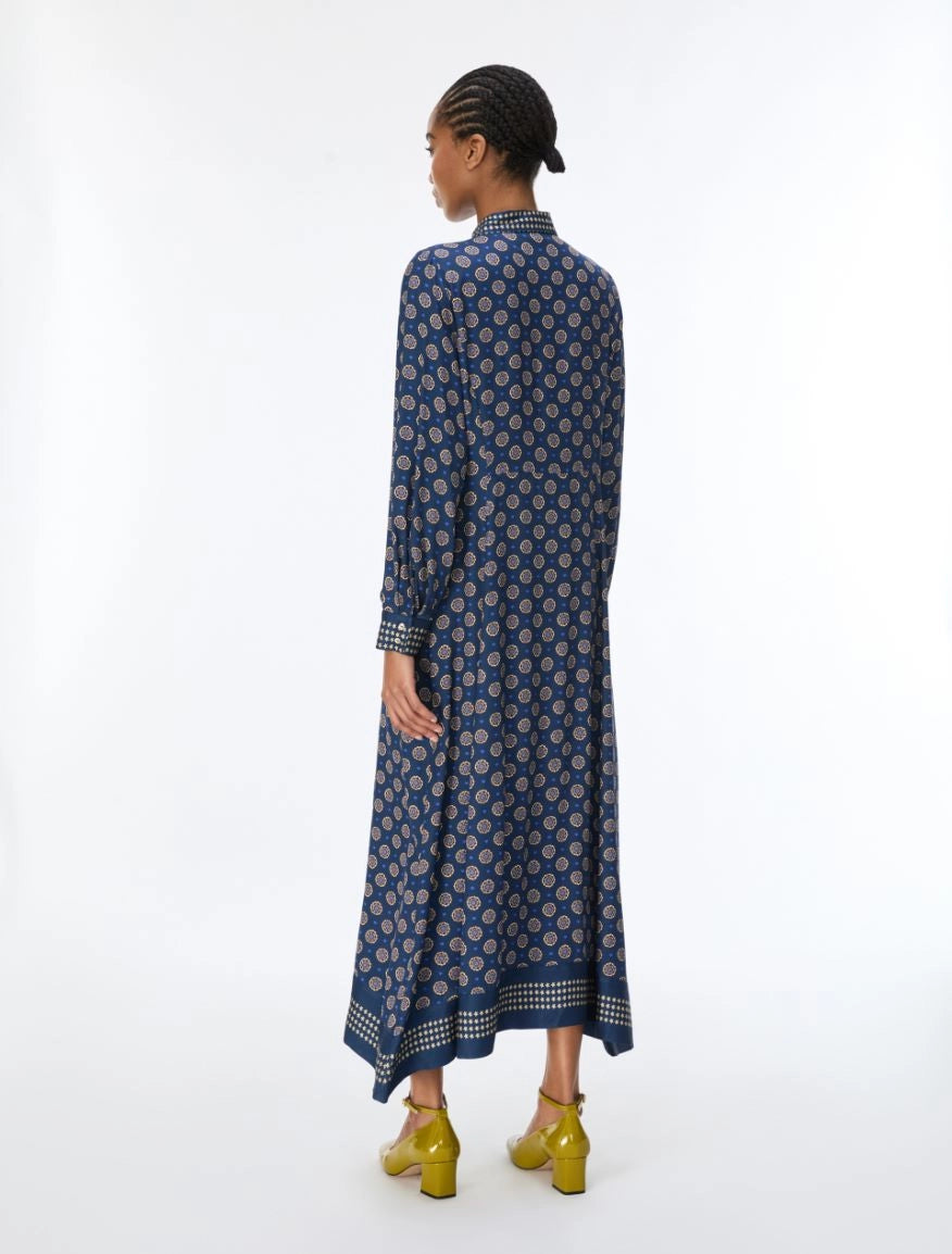 IBL-26272261 IBLEFFETTO BLUE PRINTED DRESS