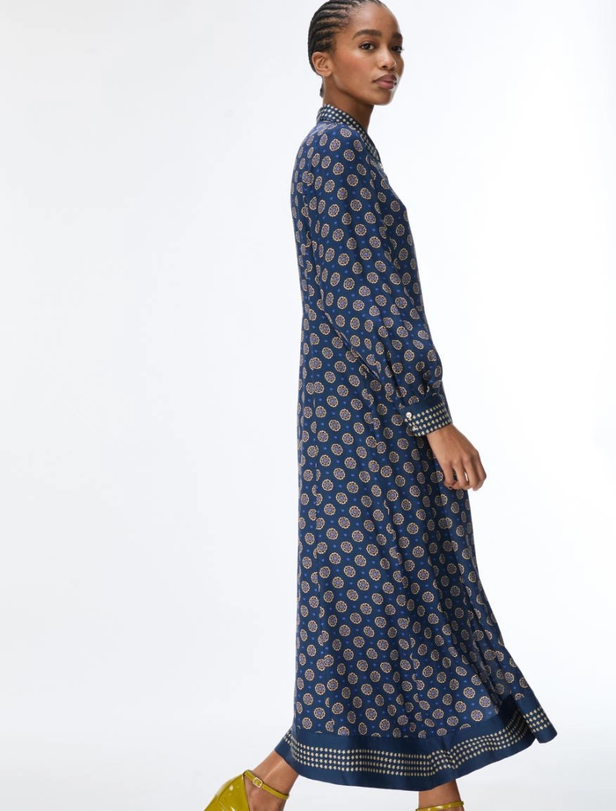 IBL-26272261 IBLEFFETTO BLUE PRINTED DRESS