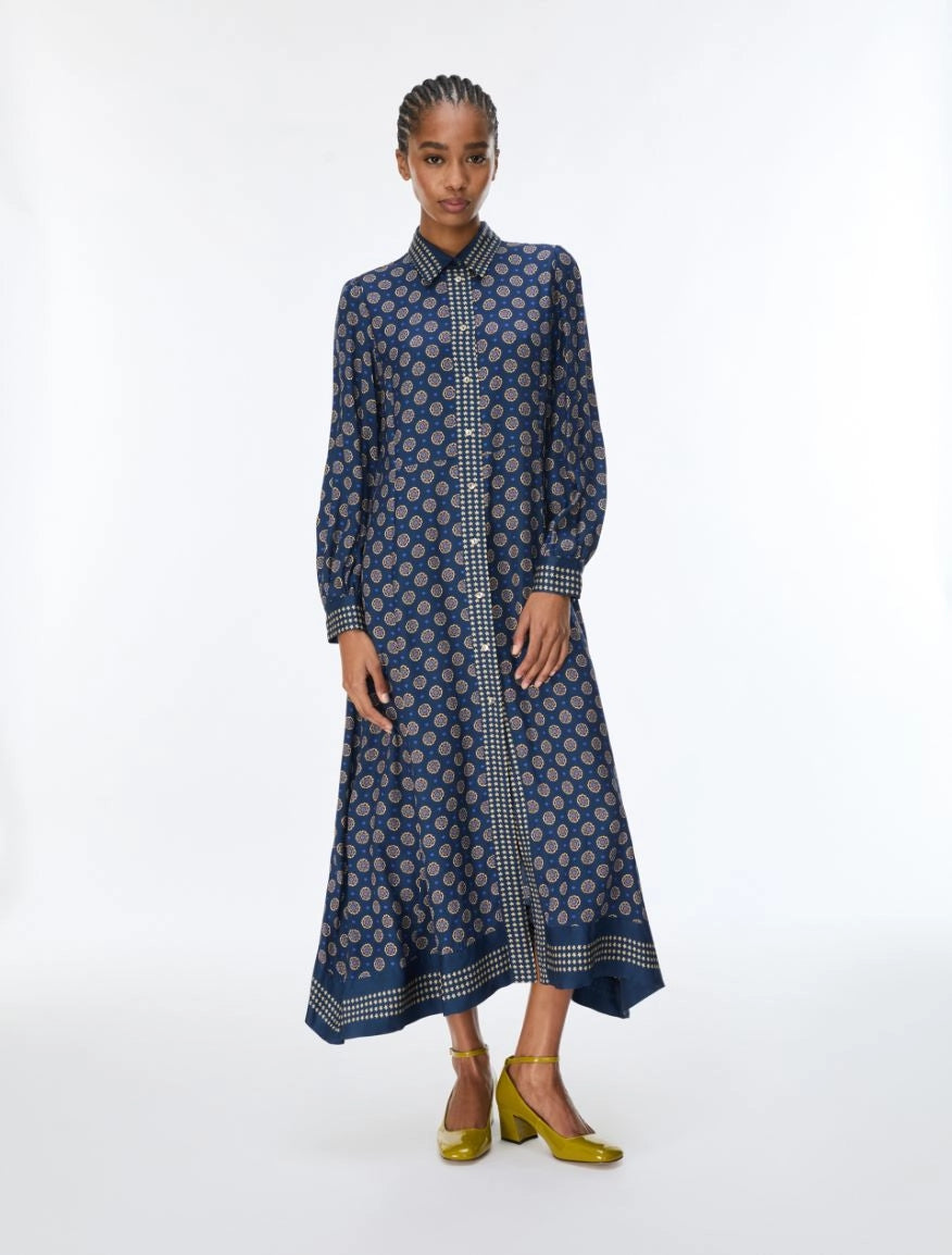 IBL-26272261 IBLEFFETTO BLUE PRINTED DRESS
