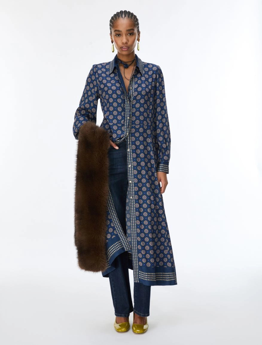 IBL-26272261 IBLEFFETTO BLUE PRINTED DRESS