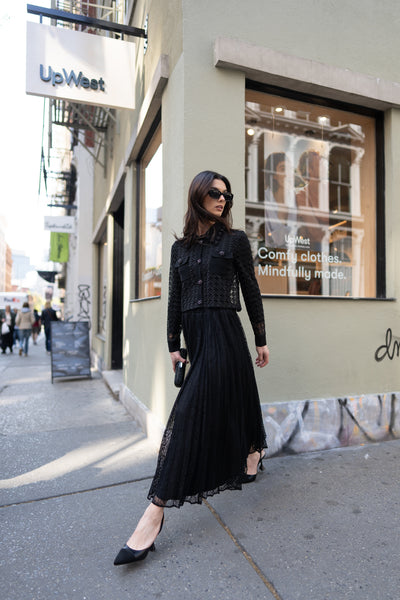 NOI-7324 BLACK LACE SHIRT JACKET