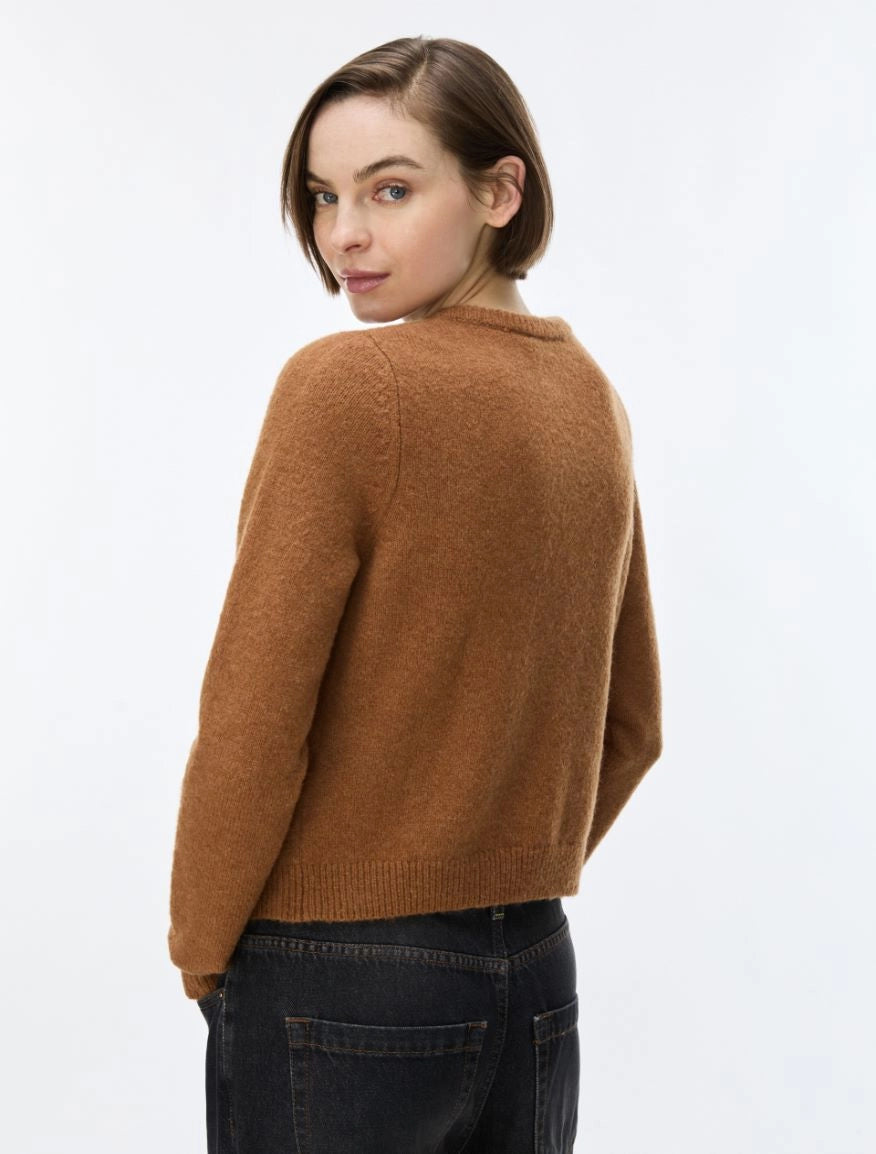 IBL-2627346061 IBLDRY CAMEL EMBELLIHED CARDIGAN