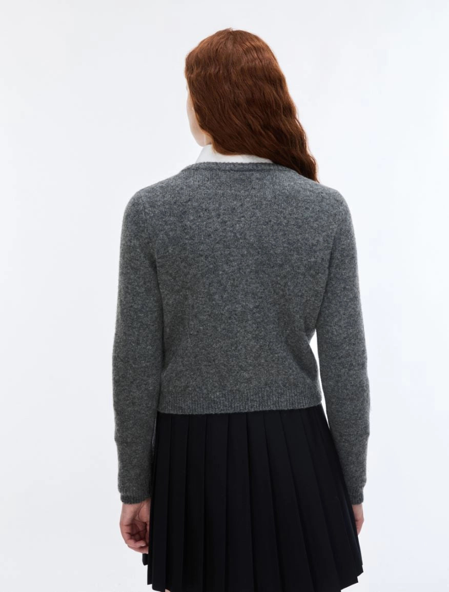 IBL-2627346061 IBLDRY GREY EMBELLIHED CARDIGAN