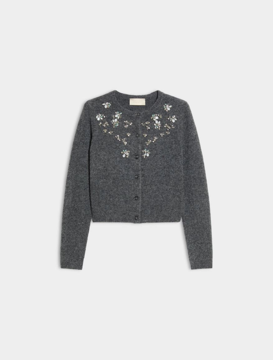 IBL-2627346061 IBLDRY GREY EMBELLIHED CARDIGAN