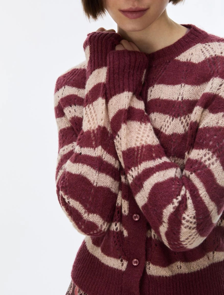 IBL-2627346091200 IBLTENEBRE BURGANDY STRIPED CARD