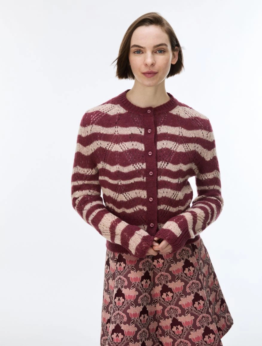 IBL-2627346091200 IBLTENEBRE BURGANDY STRIPED CARD