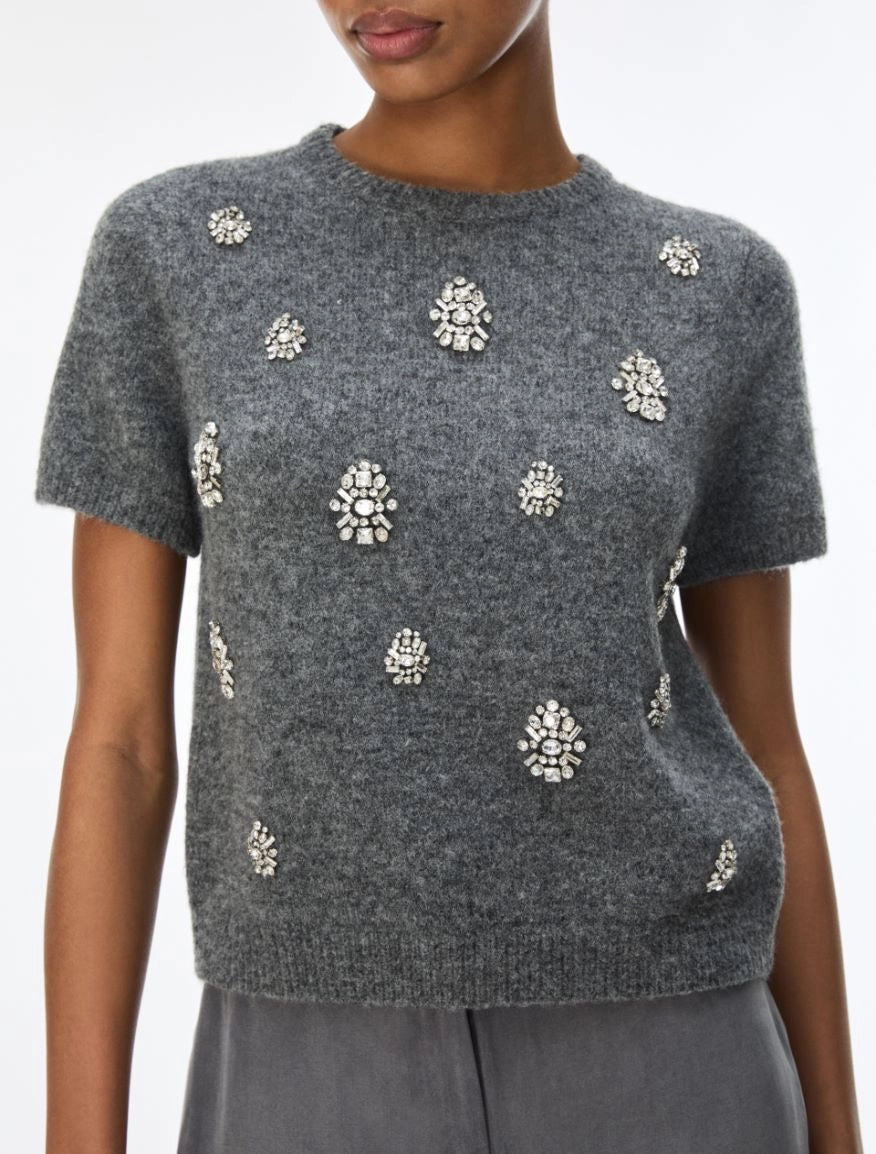 IBL-2627366111 IBLTENACE GREY JEWEL DETAIL TOP