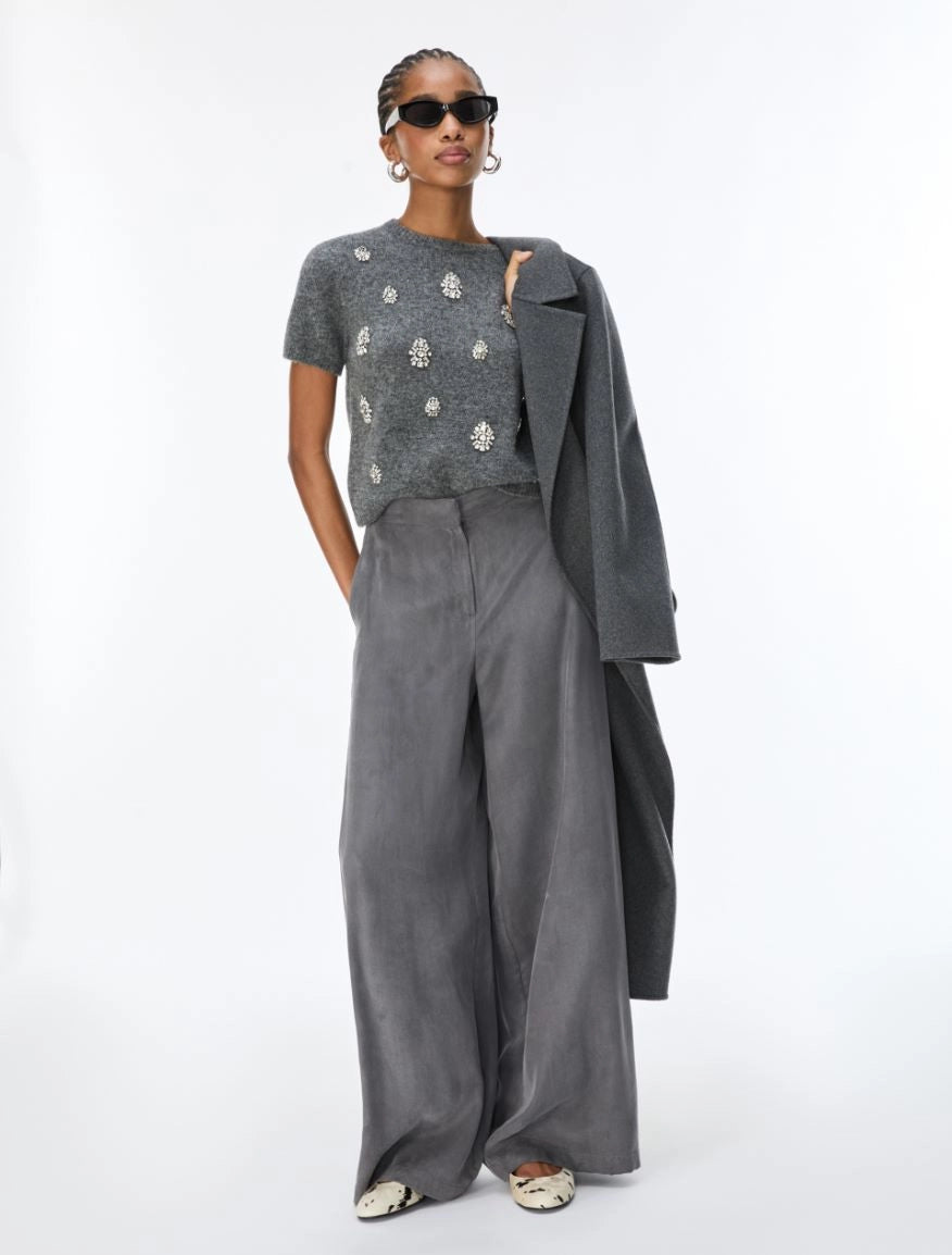 IBL-2627366111 IBLTENACE GREY JEWEL DETAIL TOP