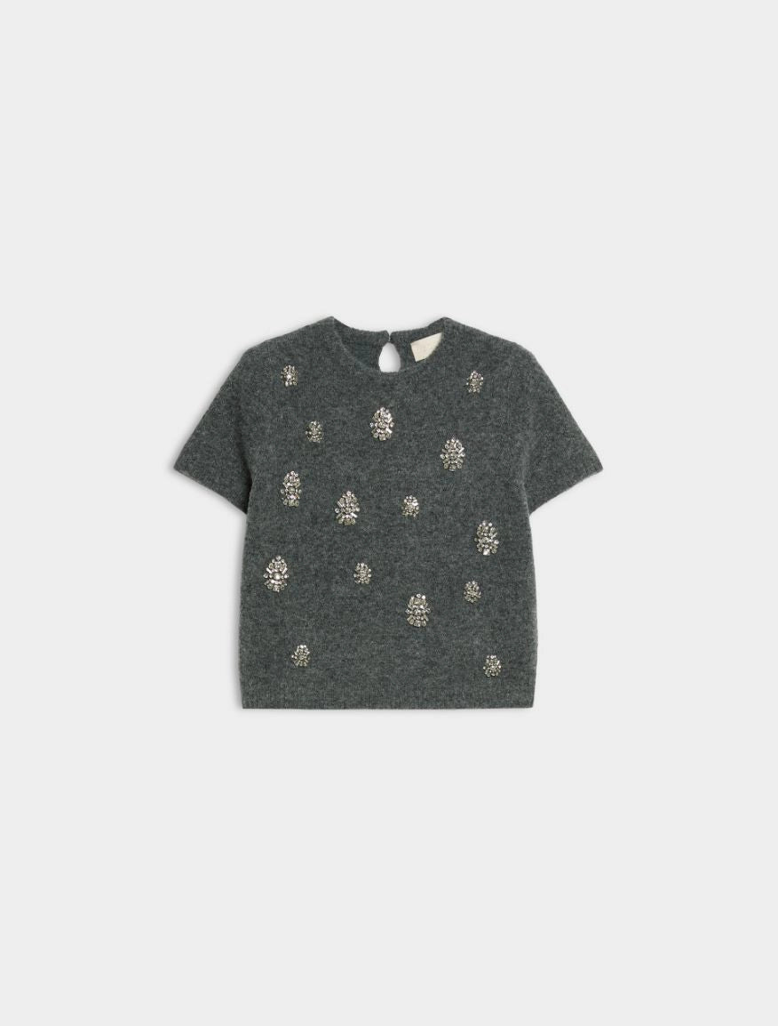 IBL-2627366111 IBLTENACE GREY JEWEL DETAIL TOP