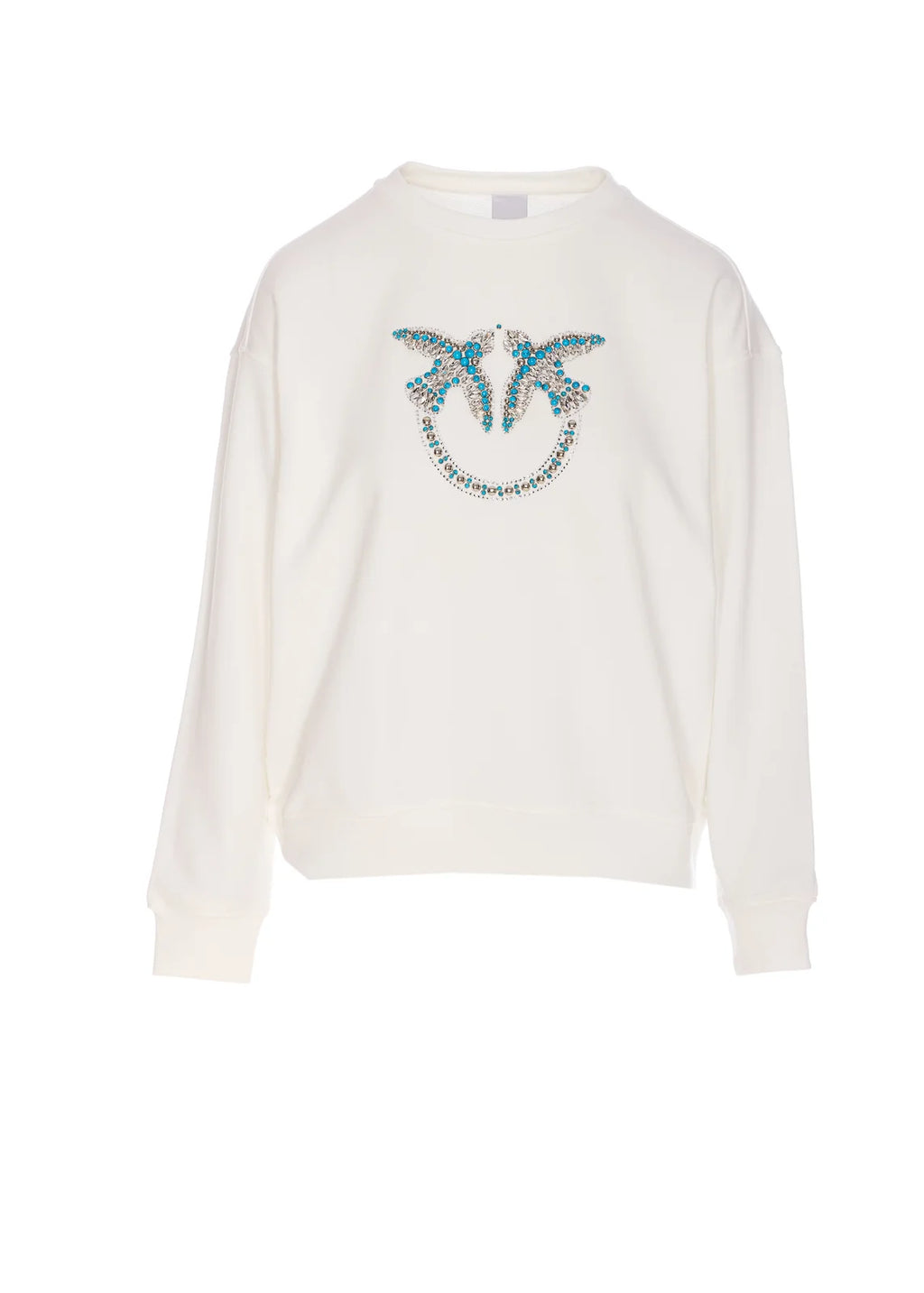 PKO-100534 NELLY WHITE JEWEL LOGO SWEATSHIRT