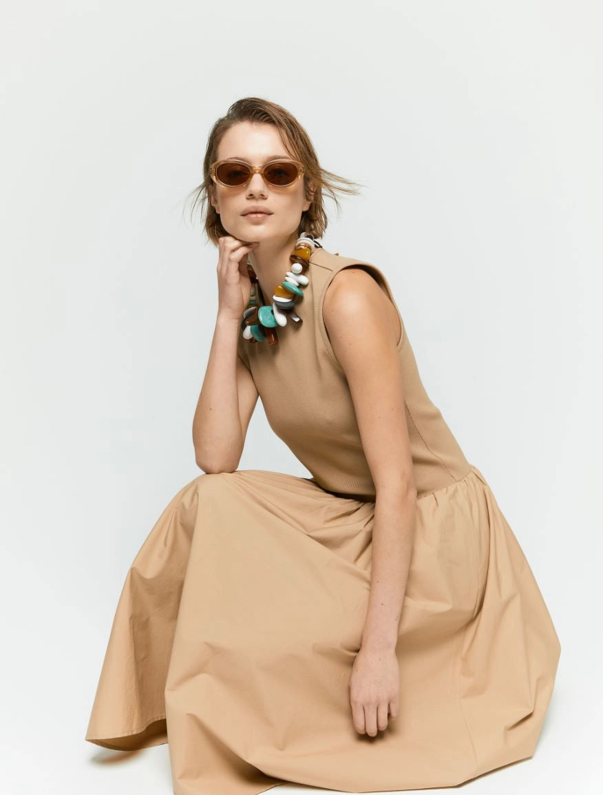 IBL-25172103 CARAVEL CARAMEL SLEEVELESS DRESS