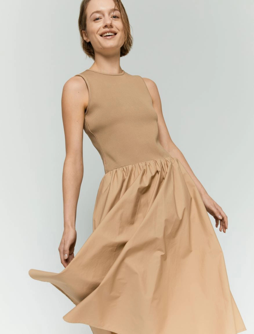 IBL-25172103 CARAVEL CARAMEL SLEEVELESS DRESS