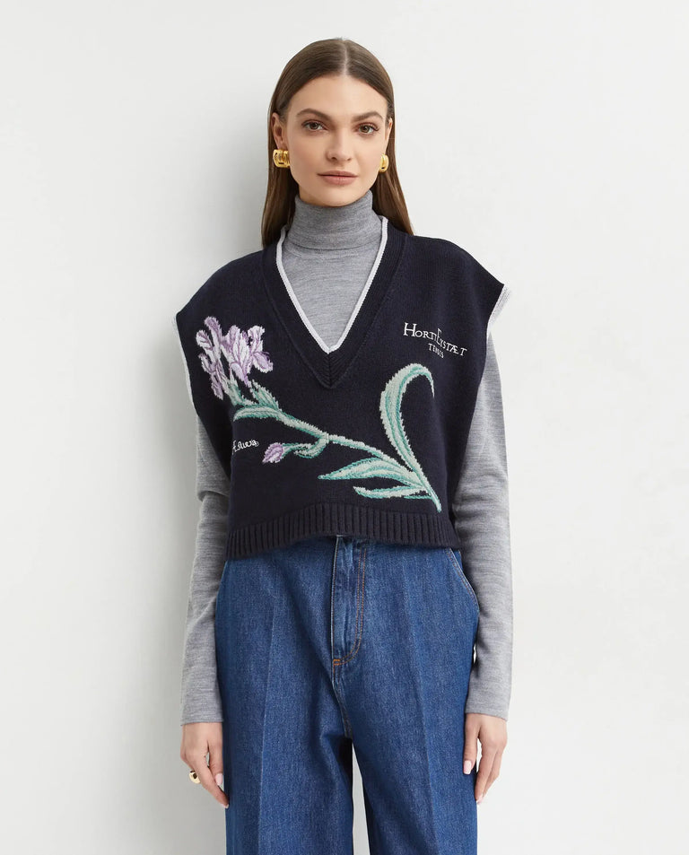 ABF-A0833 NAVY EMBROIDERED VEST
