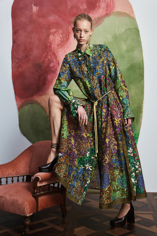 ALEMAIS-7720D MARNIE GREEN MULTI DRESS