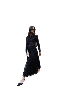 NOI-7324 BLACK LACE SHIRT JACKET