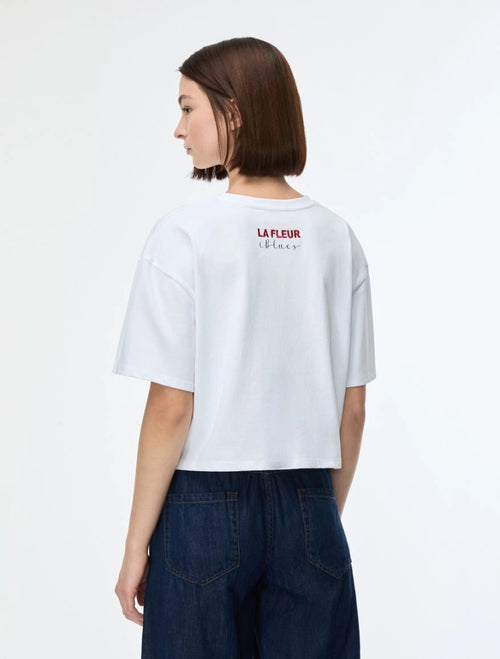 IBL-261797106 IBLELODIA WHITE EMBROIDERED T-SHIRT