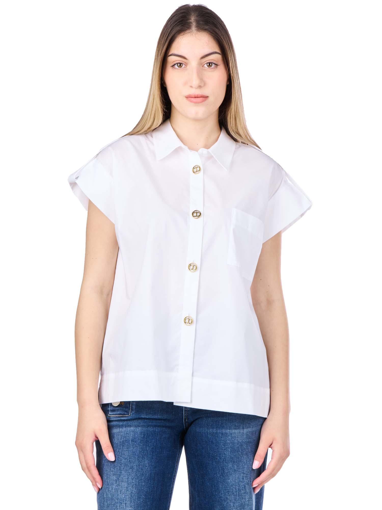 TWS-241TT2194 WHITE BUTTON BLOUSE