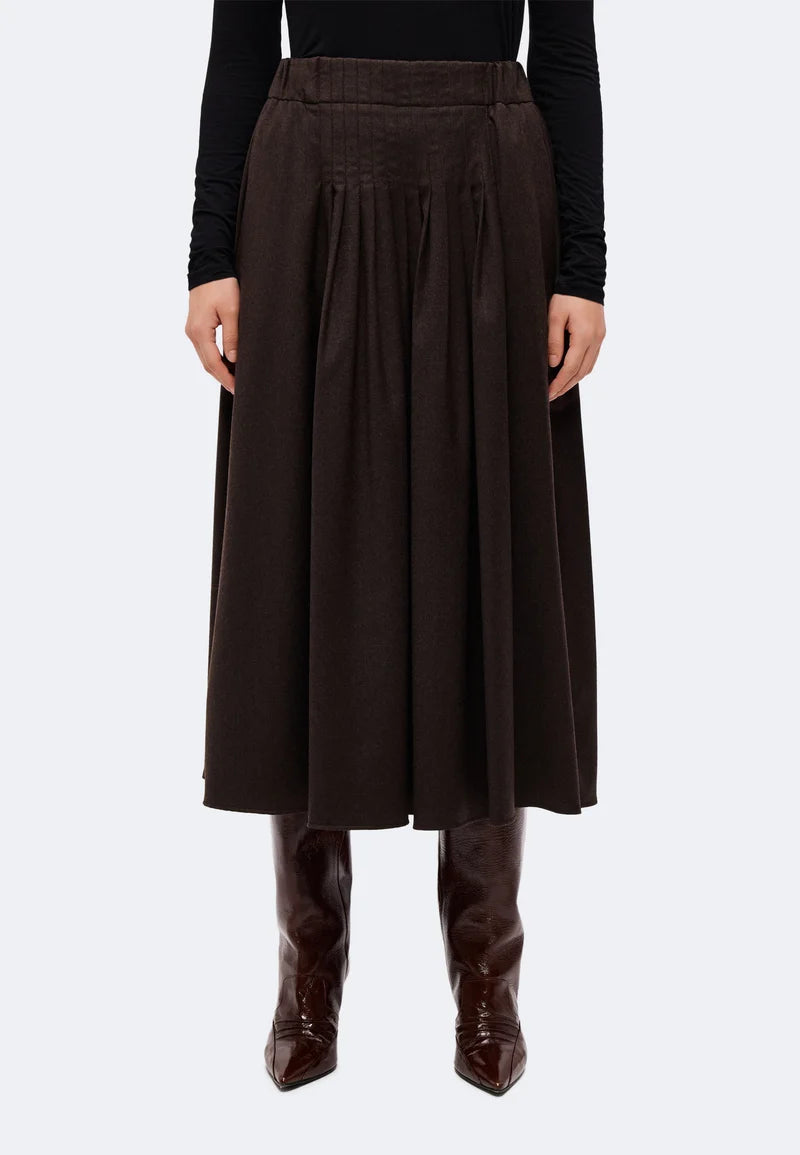WKD-262510603 WKDOVEST BROWN WOOL SKIRT