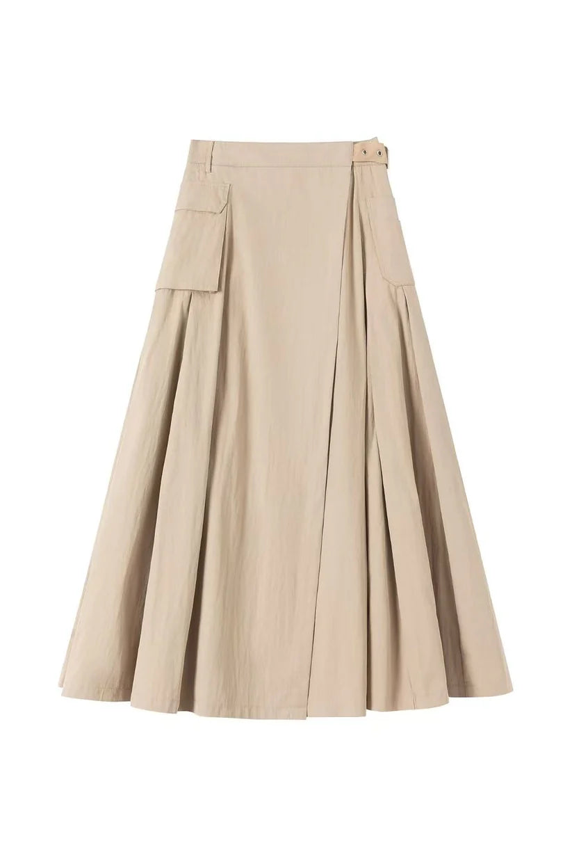 INO-M2-1595 BEIGE POCKET SKIRT