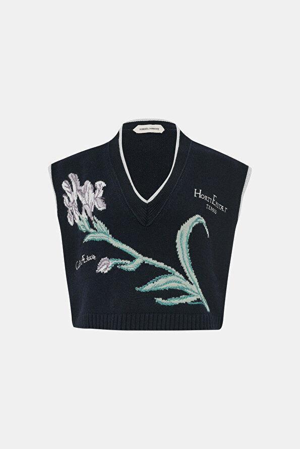 ABF-A0833 NAVY EMBROIDERED VEST