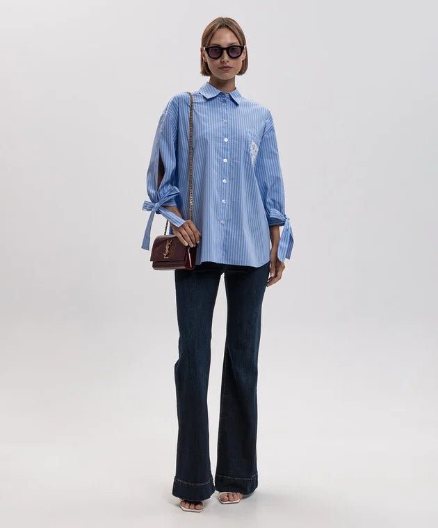 TWS-262TP276A BLUE STRIPED SHIRT