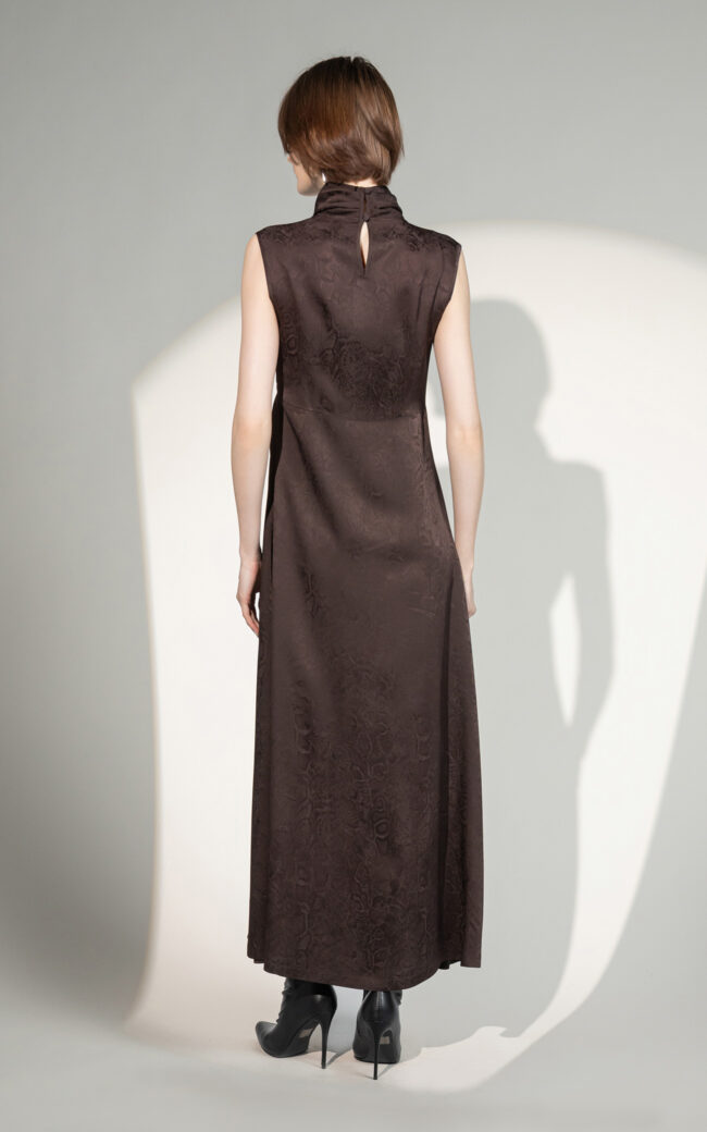 SHS-30 9023/S ESPRESSO SLEEVELESS HIGH WAIST DRESS