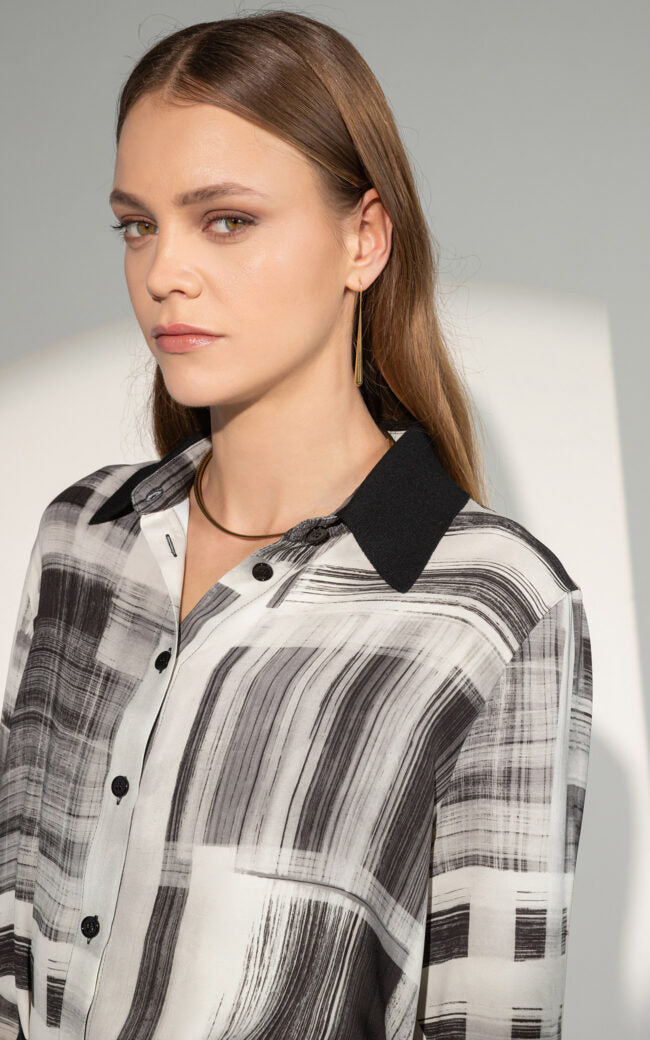 SHS-30 9047/N BLACK&WHITE SHIRT DRESS