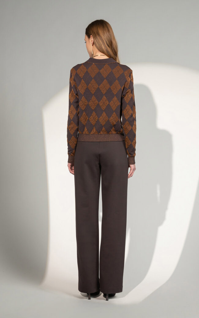 SHS-30 9070/L ESPRESSO ARGYLE CARDIGAN