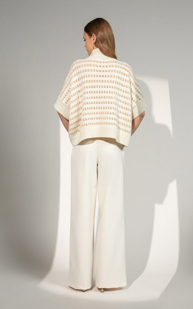 SHS-30 9117/Q IVORY OPENWORK CARDIGAN