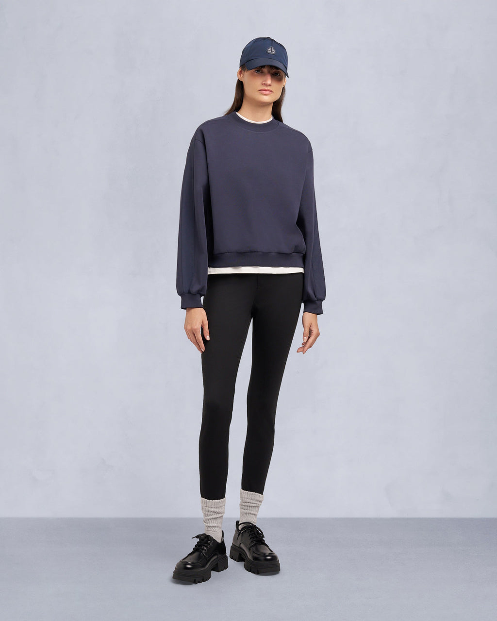 MKN-M35LS631 BLACK MIX MEDIA CREWNECK TOP