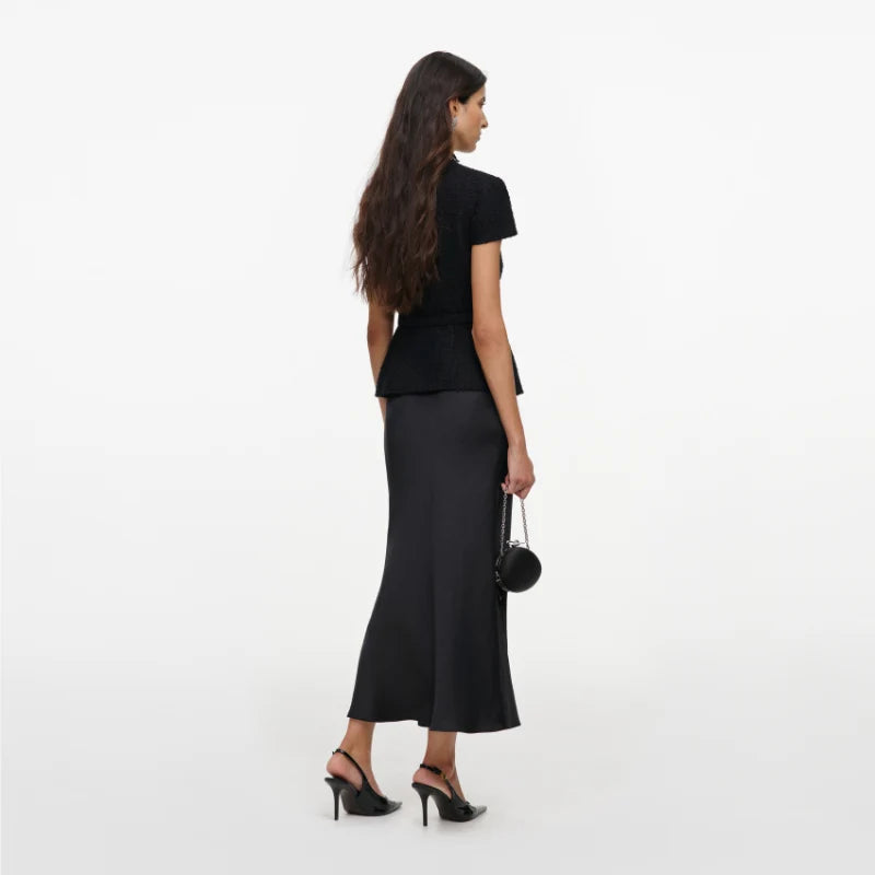 SPO-AW26-053MA BLACK CRYSTAL TRIM DRESS
