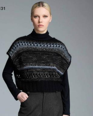TRC-S131 BLACK&BLUE KNIT VEST