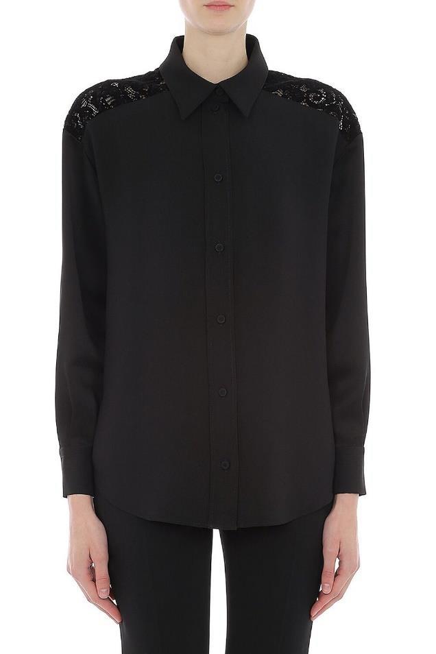 MSC-A02085&A01045 BLACK SATIN BLOUSE&SKIRT SET