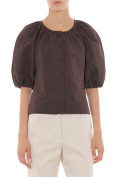 PHY-A0208 BROWN COTTON BLOUSE