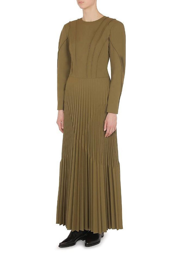 ABF-A0410 GREEN WOOL DRESS