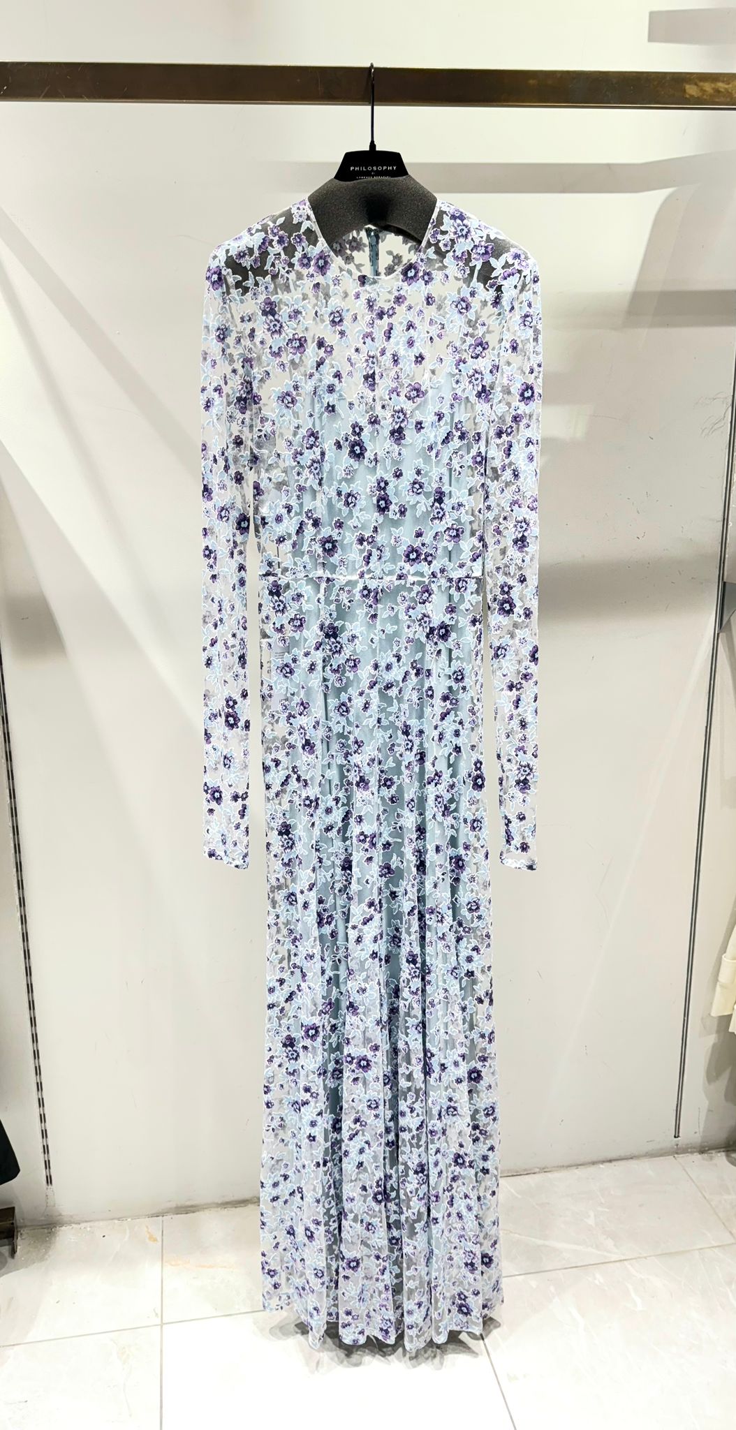 A0438 BLUE FLORAL DRESS