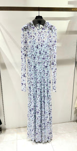 A0438 BLUE FLORAL DRESS