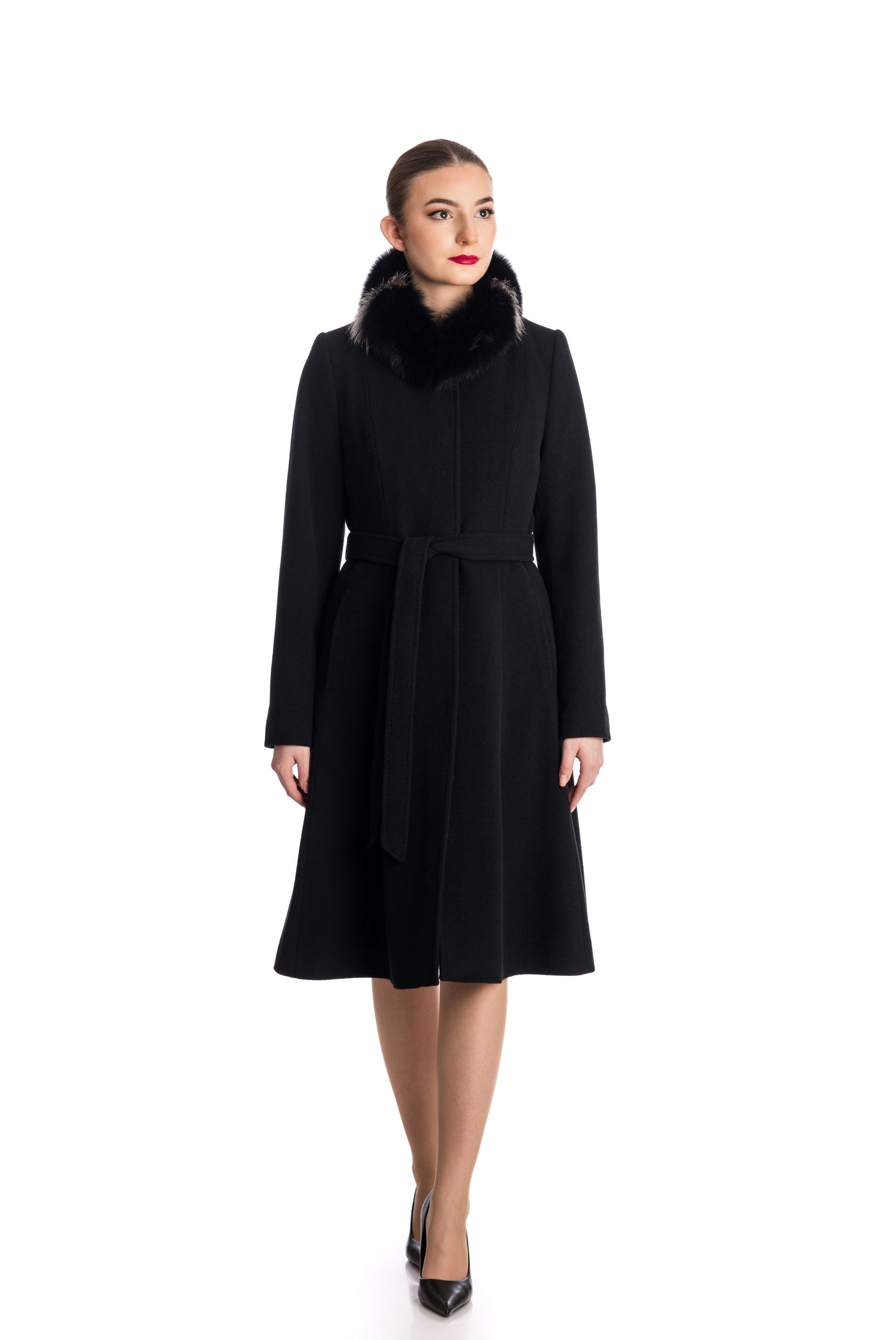 IDD-A1305-02-P1F BLACK WOOL COAT