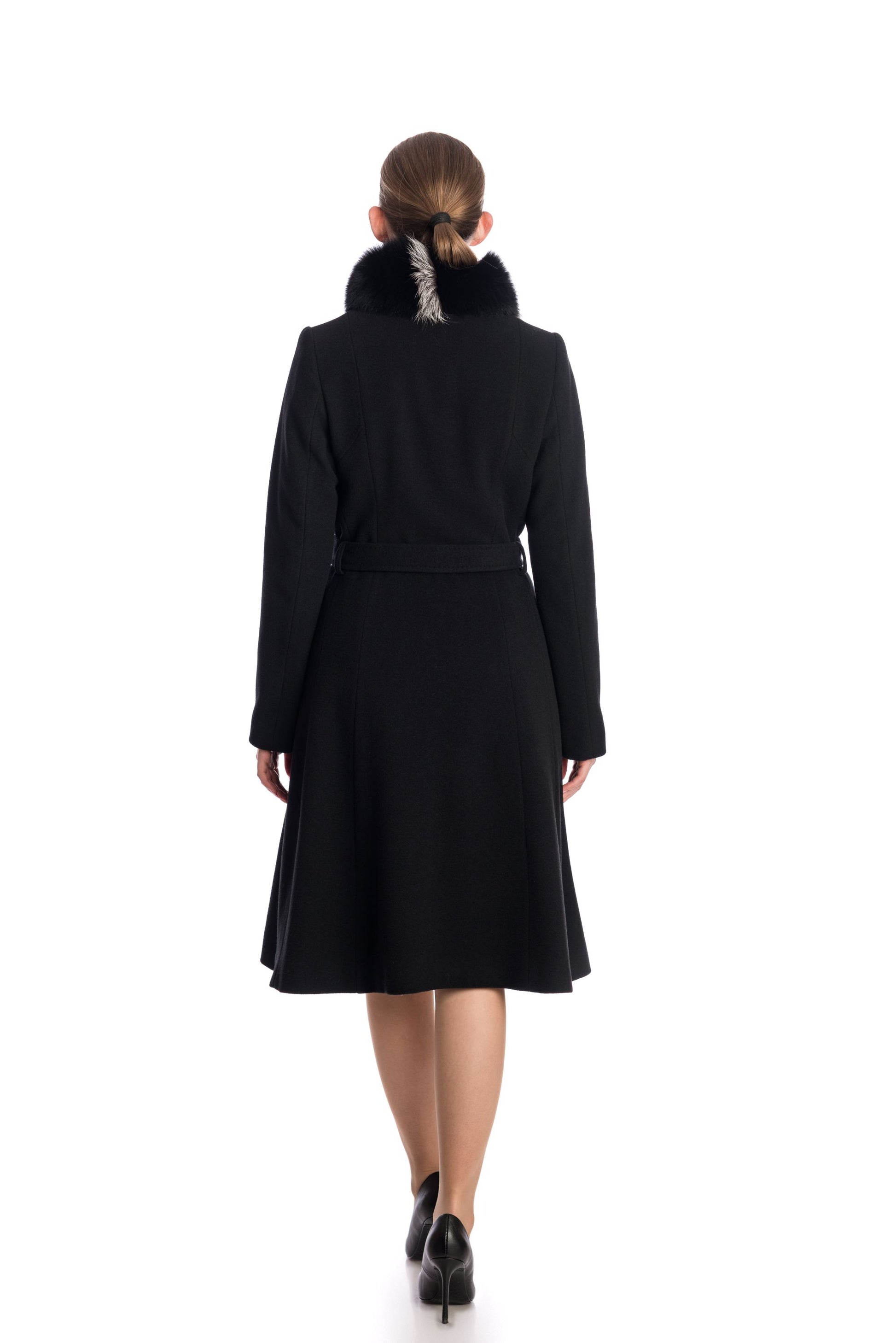 IDD-A1305-02-P1F BLACK WOOL COAT
