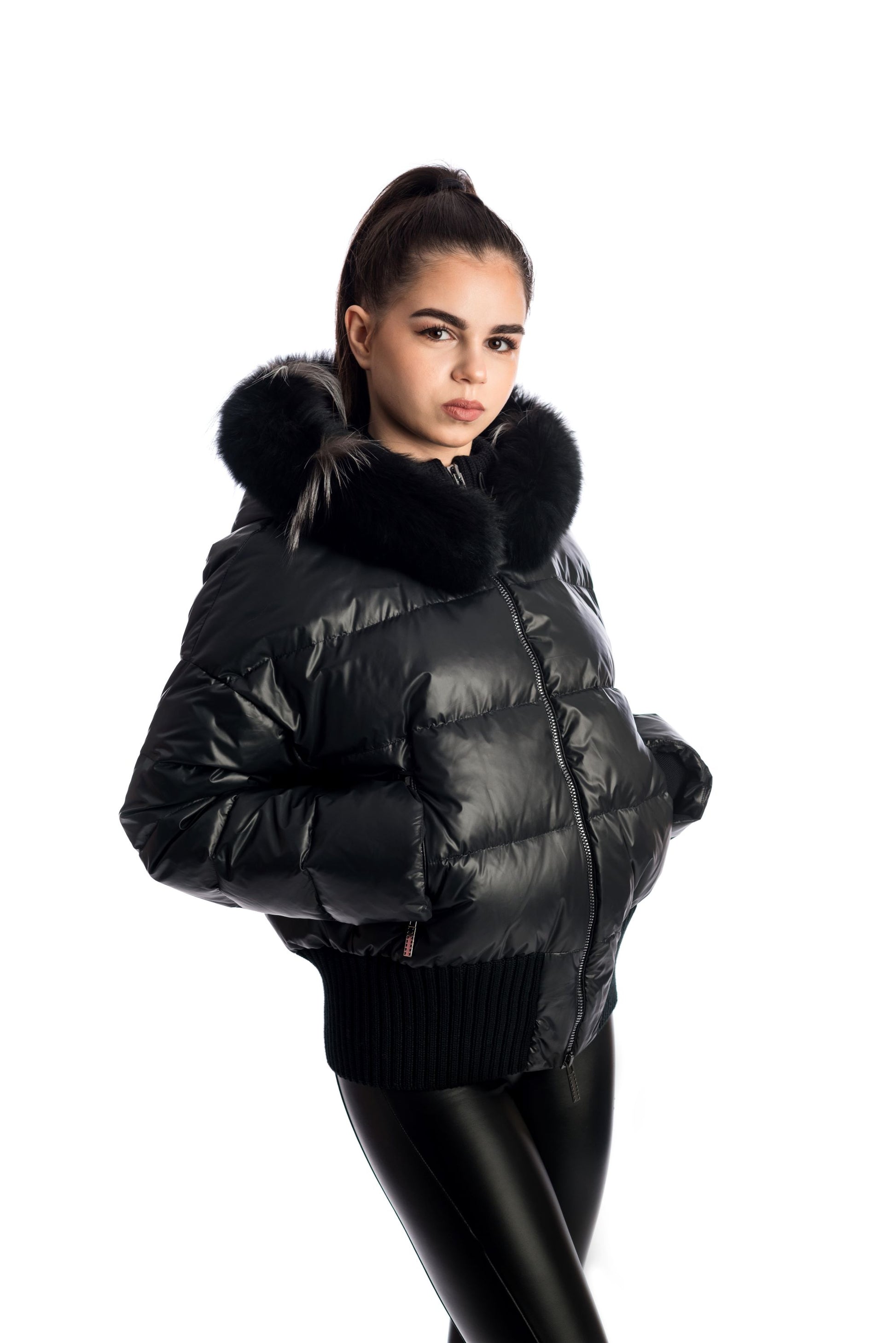 IDD-A1318-01-DF BLACK RIB WAIST DOWN JAC