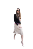 NOI-CH017 BLACK DOUBLE STRIPE CARDI